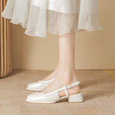 Tacones gruesos de corte bajo estilo clásico Jane para mujer